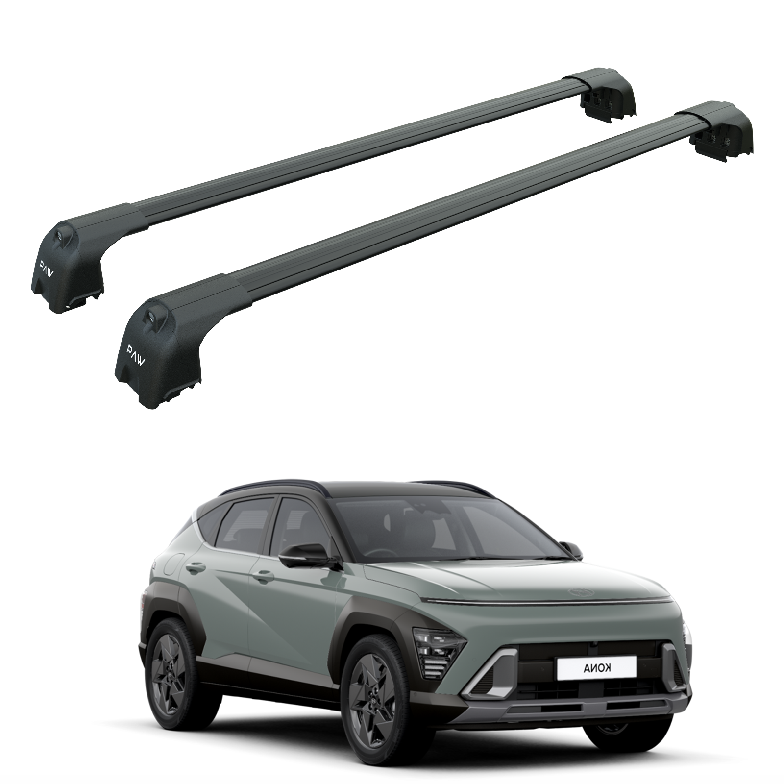 For Hyundai Kona EVA 2023-2025 Roof Rack Cross Bars Flush Rail Black For Hyundai Kona EVA 2023-2025 Roof Rack Cross Bars Flush Rail Black